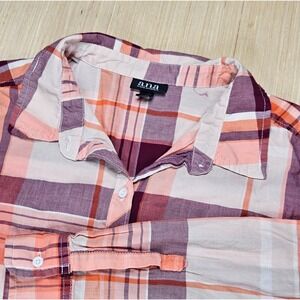 Ana Button Up Shirt Women's XL Plaid Pink‎ Purple Long Sleeve Normcore